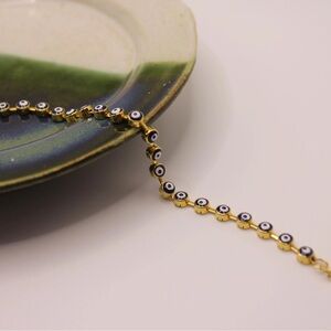 Gold Plated Evil Eye Tennis Bracelet